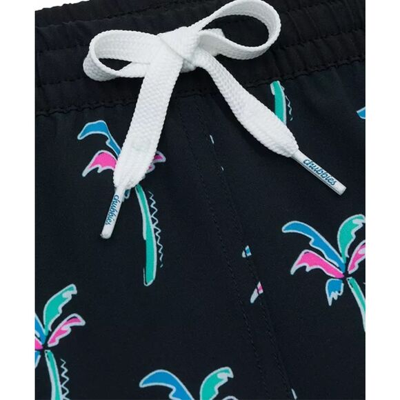 Chubbies NWT Big Boys Youth The Havana Nights Classic Swim Trunks Black Palm XL - Picture 3 of 4